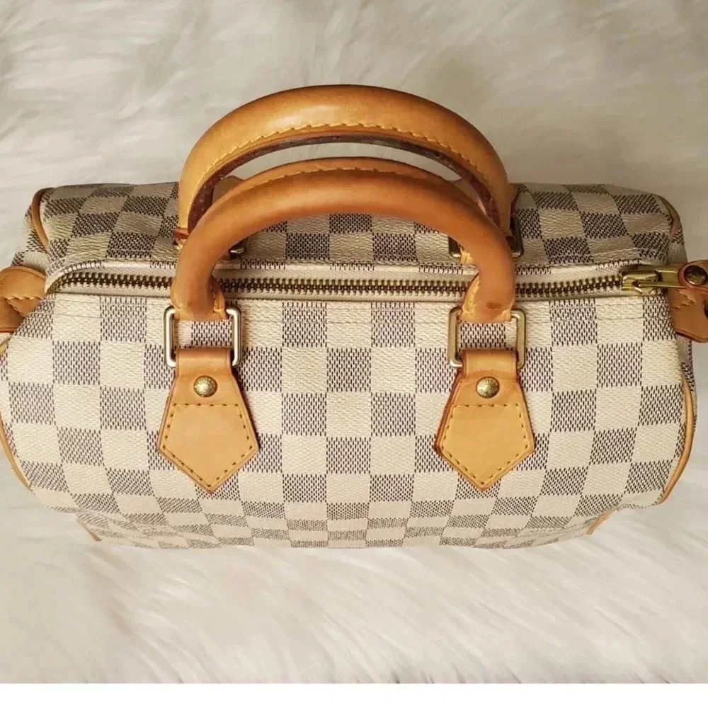 Louis Vuitton Speedy 25 Damier Azur Canvas Satchel - Picture 4 of 9
